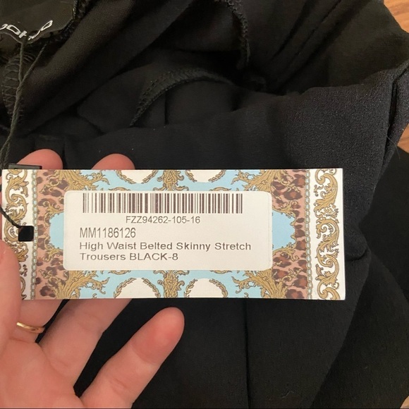 BNWT Boohoo high waisted black‎ skinny  trousers 8 - Picture 7 of 11